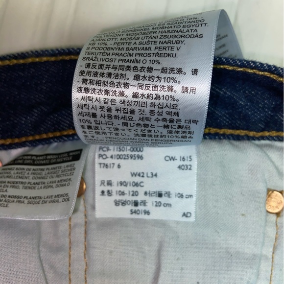 Levis 501 Mens Dark Wash Button Fly Denim Jeans - Picture 7 of 7